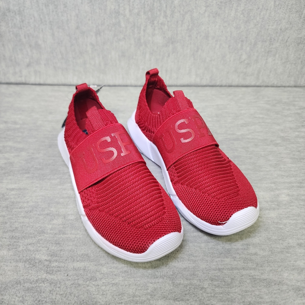 NWT US Polo Assn. Red Kids Slip-On Sneakers Size 11